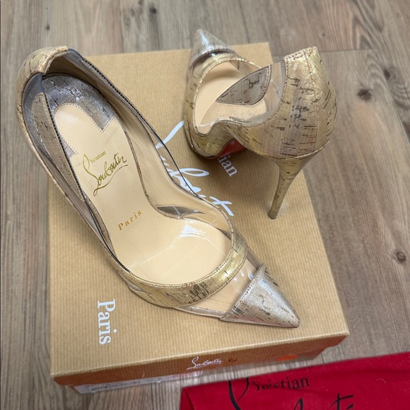 CHRISTIAN LOUBOUTIN - SILVER/GOLD 120 BLAKE IS BACK HEELS - SIZE 37.5 - Picture 7 of 15